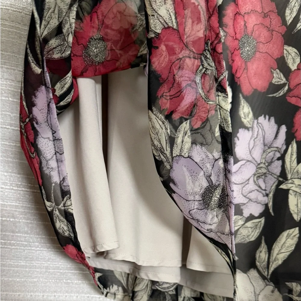 Geoffrey Beene Floral Pencil Skirt - Black, Red, Purple - Picture 4 of 5